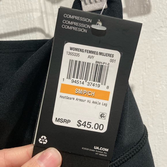 Under Armour Women's Ankle Leggings High Rise Compression HeatGear Sz Small - Picture 4 of 8